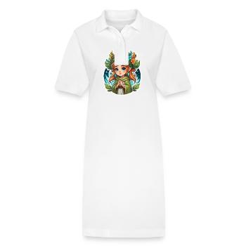 Druide Niedlich Illustration - Stanley/Stella Frauen Bio-Polokleid PAIGER - Weiß - Vorne