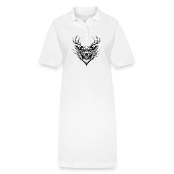 deer head black and white - Stanley/Stella Frauen Bio-Polokleid PAIGER - Weiß - Vorne