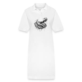 crocodile black and wihte - Stanley/Stella PAIGER Organic Women’s Polo Dress - white - Front
