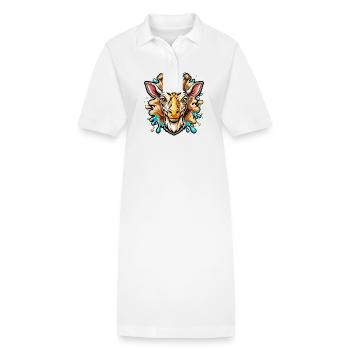 Tête de girafe - Robe polo bio PAIGER Stanley/Stella Femme - blanc - Devant