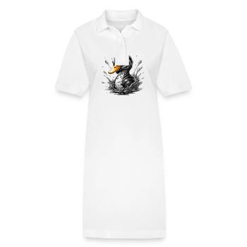 Duck black and white - Stanley/Stella PAIGER Organic Women’s Polo Dress - white - Front