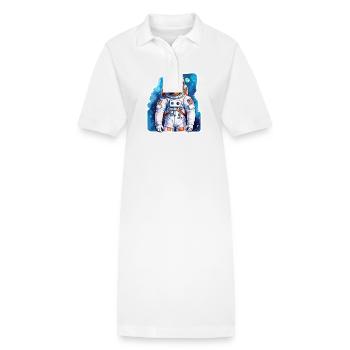 Aquarelle d’astronaute Aquarelle - Robe polo bio PAIGER Stanley/Stella Femme - blanc - Devant