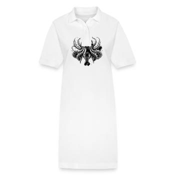 Octopus black and white - Stanley/Stella PAIGER Organic Women’s Polo Dress - white - Front