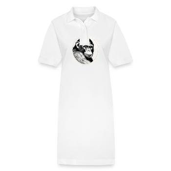 Aquarelles de singe - Robe polo bio PAIGER Stanley/Stella Femme - blanc - Devant