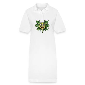 smiling cannabis - Stanley/Stella Frauen Bio-Polokleid PAIGER - Weiß - Vorne