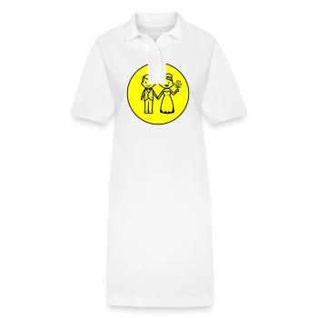 Newlyweds Married Couple Icon - Stanley/Stella PAIGER Organic Women’s Polo Dress - white - Front