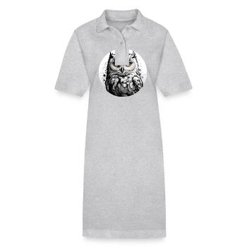 Snowy Owl Portrait Snowy Owl Owl Graphic - Stanley/Stella PAIGER Organic Women’s Polo Dress - black - Front