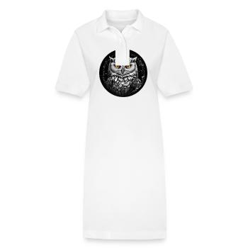 Snowy Owl Portrait Snowy Owl Owl Graphic - Stanley/Stella PAIGER Organic Women’s Polo Dress - white - Front
