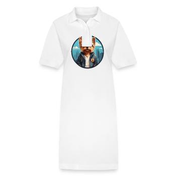Yorkshire Yorkshire Terrier cool avec lunettes de soleil - Robe polo bio PAIGER Stanley/Stella Femme - blanc - Devant