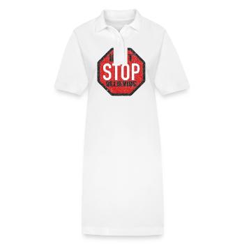 DONT STOP BELIEVING BLACK GRUNGE - Stanley/Stella Frauen Bio-Polokleid PAIGER - Weiß - Vorne