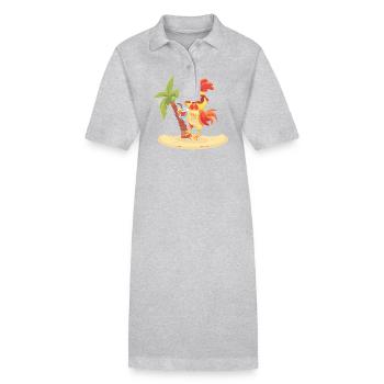 Rooster Summer Beach Vacation - Stanley/Stella PAIGER Organic Women’s Polo Dress - black - Front