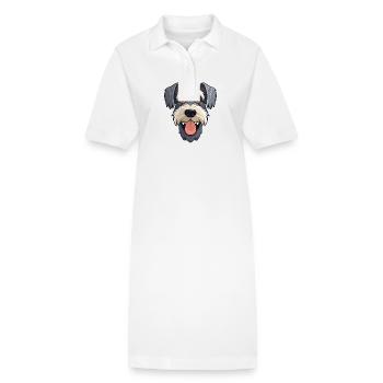 Standard Schnauzer Dog Breed Watercolor Cartoon Ka - Stanley/Stella PAIGER Organic Women’s Polo Dress - white - Front