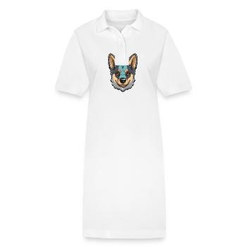 Swedish Vallhund Dog Breed Watercolor Cartoon Kawa - Stanley/Stella PAIGER Organic Women’s Polo Dress - white - Front