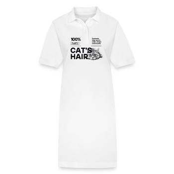 100% Katzenhaar Horizontal Schwarz Style - Stanley/Stella Frauen Bio-Polokleid PAIGER - Weiß - Vorne