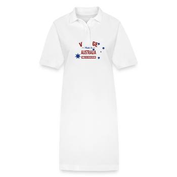 Vintage Made in Australia étoiles bleues et drapeau - Robe polo bio PAIGER Stanley/Stella Femme - blanc - Devant