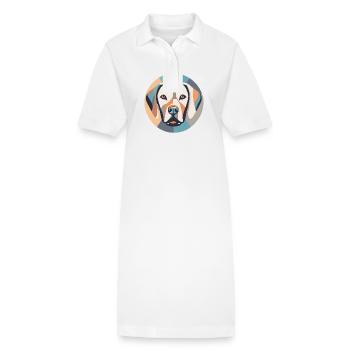 Geometrischer Labrador - Stanley/Stella Frauen Bio-Polokleid PAIGER - Weiß - Vorne