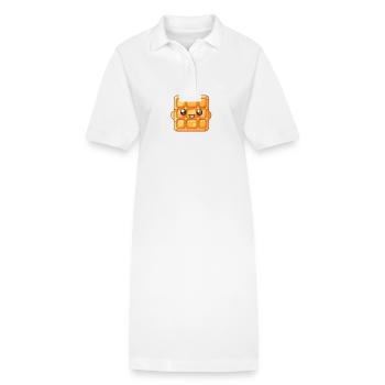 Cartoon Waffeleisen - Stanley/Stella Frauen Bio-Polokleid PAIGER - Weiß - Vorne