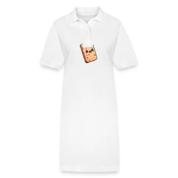 Barre croustillante dessin animé - Robe polo bio PAIGER Stanley/Stella Femme - blanc - Devant