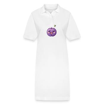 Fröhliche Pflaume im lila Cartoon-Stil - Stanley/Stella Frauen Bio-Polokleid PAIGER - Weiß - Vorne