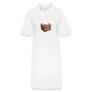 Süßer Brownie Charakter im Cartoon-Stil - Stanley/Stella Frauen Bio-Polokleid PAIGER - Weiß - Vorne