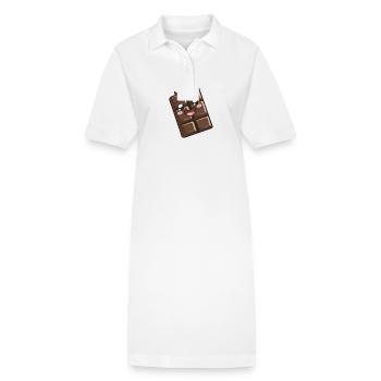 Lächelndes Schokoladenquadrat - Fröhliches Dessert - Stanley/Stella Frauen Bio-Polokleid PAIGER - Weiß - Vorne