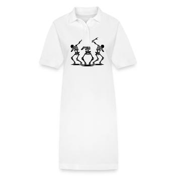 Dancing Dabbing Halloween Squelettes - Robe polo bio PAIGER Stanley/Stella Femme - blanc - Devant