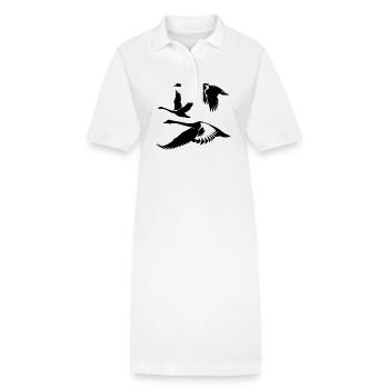 Elegante Höckerschwan Schwarm Schwanenvögel - Stanley/Stella Frauen Bio-Polokleid PAIGER - Weiß - Vorne