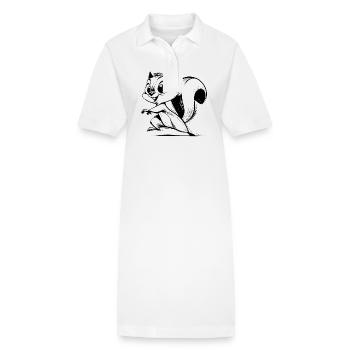 Mignon bébé écureuil dessin au crayon - Robe polo bio PAIGER Stanley/Stella Femme - blanc - Devant