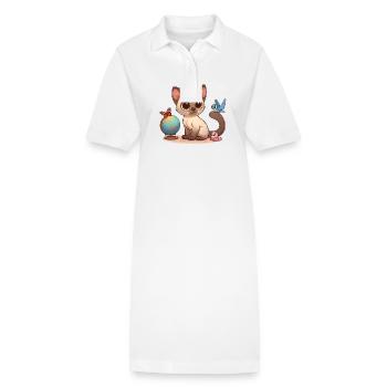 siamois 3 - Robe polo bio PAIGER Stanley/Stella Femme - blanc - Devant