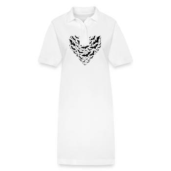 Chauves-souris volantes élégantes en essaim la nuit - Robe polo bio PAIGER Stanley/Stella Femme - blanc - Devant
