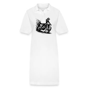 Enduro Gelände Fahrer Matsch und Geschwindigkeit - Stanley/Stella Frauen Bio-Polokleid PAIGER - Weiß - Vorne