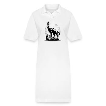 Grimmiger Steinbock mit gewaltigen Hörnern - Stanley/Stella Frauen Bio-Polokleid PAIGER - Weiß - Vorne