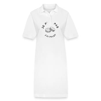 je peux pas j'ai palet idée cadeau palet breton - Robe polo bio PAIGER Stanley/Stella Femme - blanc - Devant