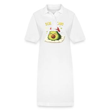 Schlavocado Offiziell Schlafanzug Schlaf Avocado - Stanley/Stella Frauen Bio-Polokleid PAIGER - Weiß - Vorne