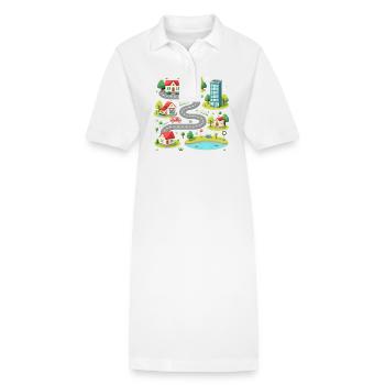 Vatertag mit Autos - Auto Spielmatte - Stanley/Stella Frauen Bio-Polokleid PAIGER - Weiß - Vorne