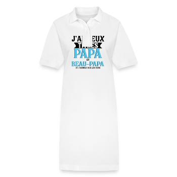 Ich habe zwei Titel: Papa und Stiefvater - Stanley/Stella Frauen Bio-Polokleid PAIGER - Weiß - Vorne