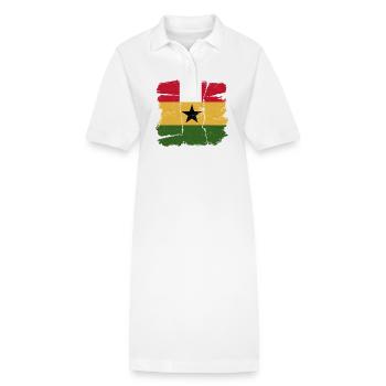 Drapeau déchiré du Ghana motif déchiré - Robe polo bio PAIGER Stanley/Stella Femme - blanc - Devant