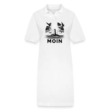 Leuchtturm Moin Küsten Szene mit Möven - Stanley/Stella Frauen Bio-Polokleid PAIGER - Weiß - Vorne
