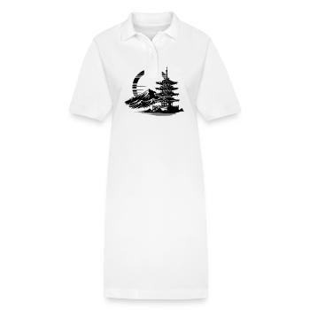 Temple japonais au paysage harmonieux - Robe polo bio PAIGER Stanley/Stella Femme - blanc - Devant