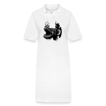 Gefährlicher Tiefseefisch mit scharfen Zähnen - Stanley/Stella Frauen Bio-Polokleid PAIGER - Weiß - Vorne