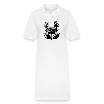 Dekorative Rose Stilvolles Rosenmotiv - Stanley/Stella Frauen Bio-Polokleid PAIGER - Weiß - Vorne