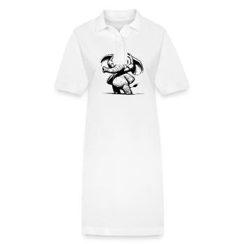 Bébé éléphant avec une énorme trompe et des yeux - Robe polo bio PAIGER Stanley/Stella Femme - blanc - Devant