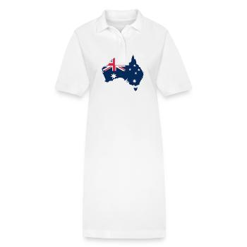 Australie - Robe polo bio PAIGER Stanley/Stella Femme - blanc - Devant