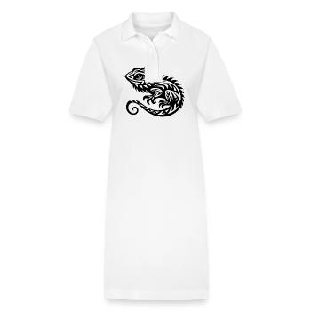 Bearded Dragon Tribal Tattoo Dragon Disguise - Stanley/Stella PAIGER Organic Women’s Polo Dress - white - Front