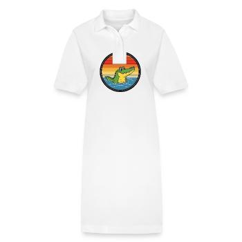 Alligator Retro Alligatoren - Stanley/Stella Frauen Bio-Polokleid PAIGER - Weiß - Vorne