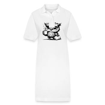 Verschlafene Eule die Kaffee zur Pflicht erklärt - Stanley/Stella Frauen Bio-Polokleid PAIGER - Weiß - Vorne