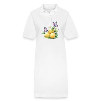 Zitronen & Schmetterlinge – Frisch Bunt & Fröhlich - Stanley/Stella Frauen Bio-Polokleid PAIGER - Weiß - Vorne
