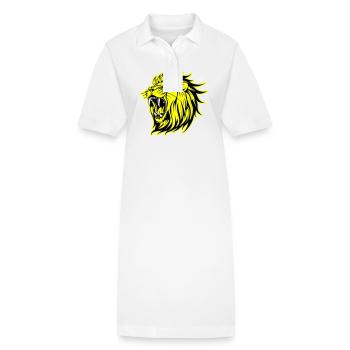Löwe Wild Kopf Leo - Stanley/Stella Frauen Bio-Polokleid PAIGER - Weiß - Vorne