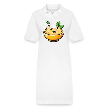 Lustige Senf Bowl Comic - Stanley/Stella Frauen Bio-Polokleid PAIGER - Weiß - Vorne