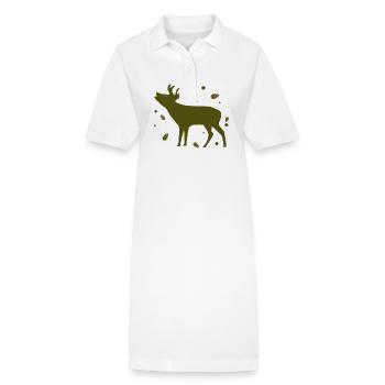 Deer - Forest, Nature, Animal Welfare - Stanley/Stella PAIGER Organic Women’s Polo Dress - white - Front